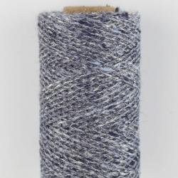 BC Garn Tussah Tweed graublau Spule