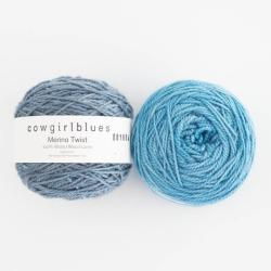 Cowgirl Blues Merino Twist Yarn solids Håndfarvet