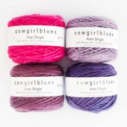 Cowgirl Blues Aran Single solids Håndfarvet