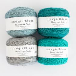 Cowgirl Blues Merino SINGLE LACE solids handgefärbt