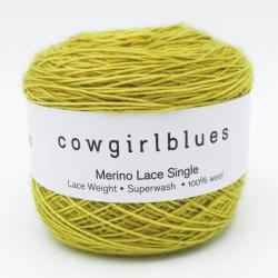 Cowgirl Blues Merino Single Lace solid Håndfarvet Karoo gold