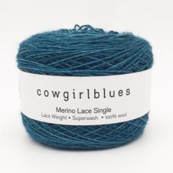Cowgirl Blues Merino single lace solid Teint à la main Cape Storm