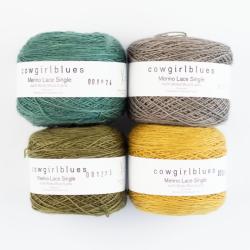 Cowgirl Blues Merino SINGLE LACE solids handgefärbt
