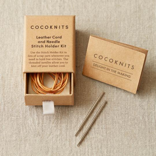 CocoKnits Kit lien en cuir et aiguille Maschenhalter Lederband mit Nadel