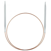 105-7 and 114-7 addiClassic circular knitting needles with brass tip and gold cable