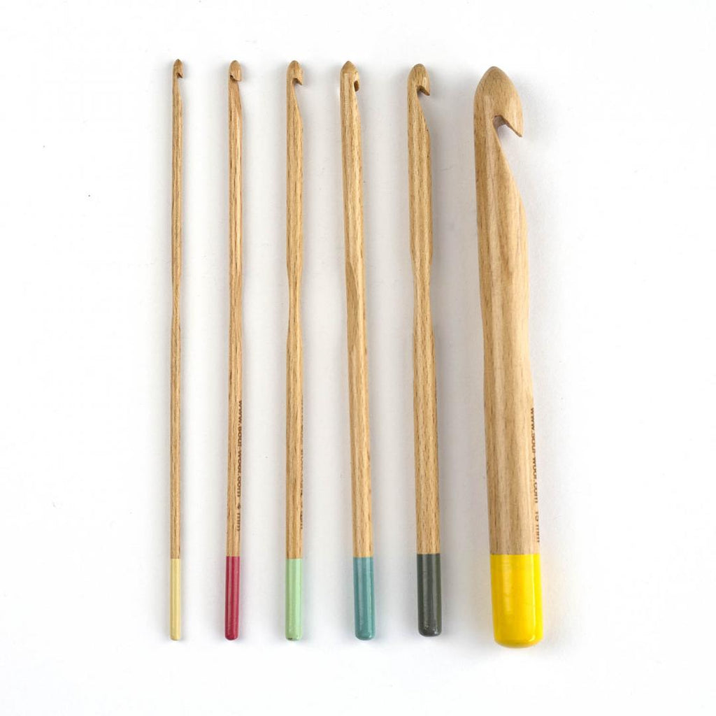 Crochet hooks made of beech wood