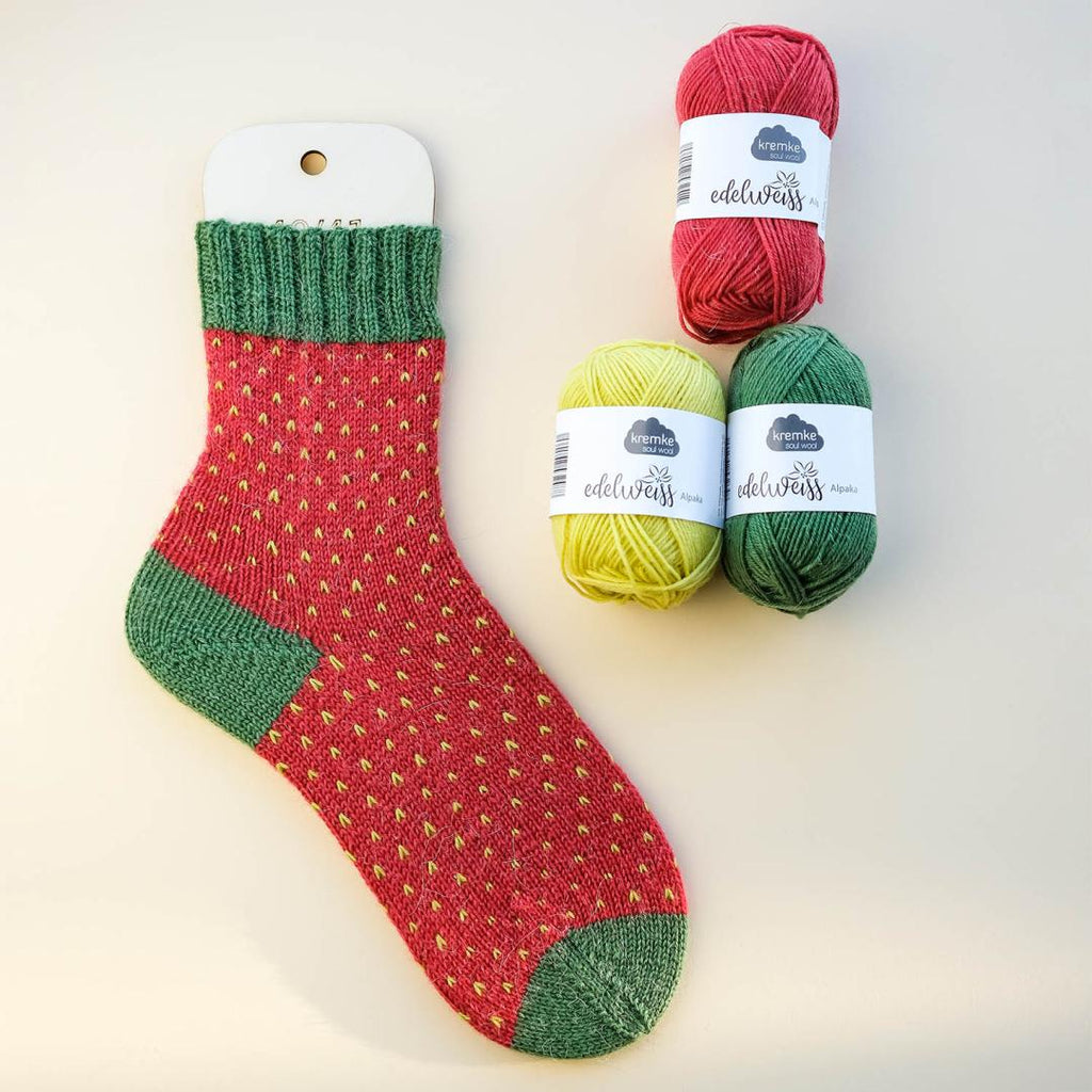Strawberry Socks Knitting Set