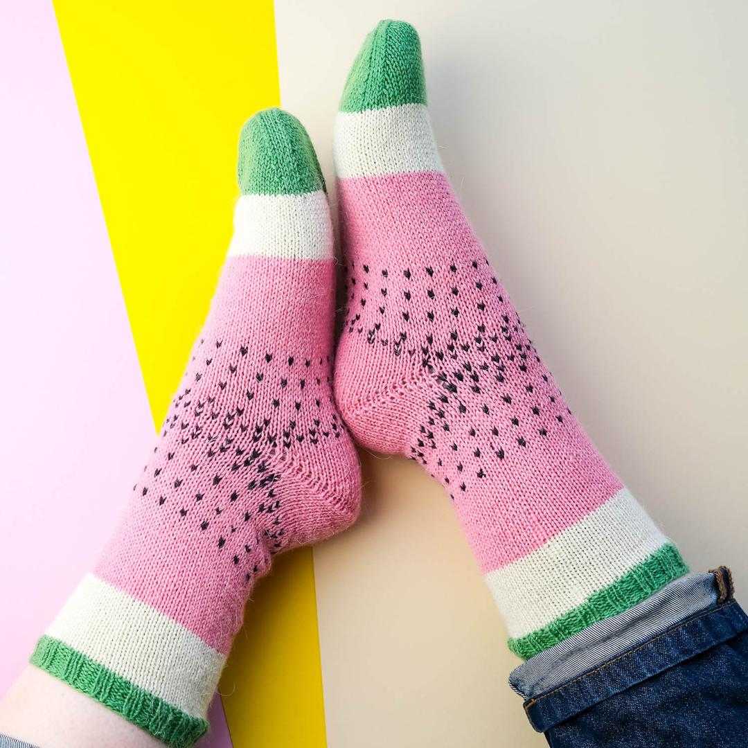 Strickset Wassermelone-Socken