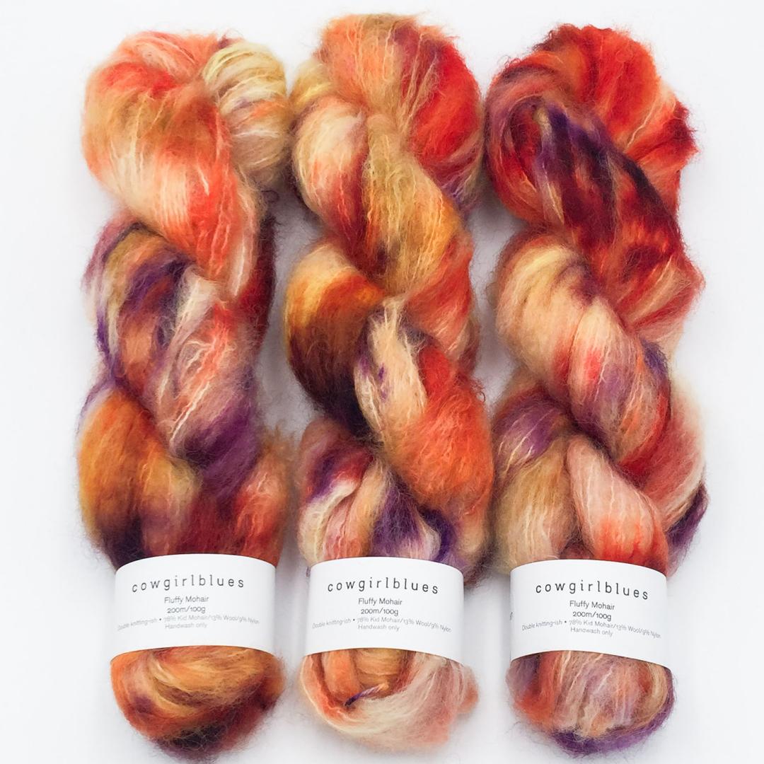 Fluffy mohair gradient hand-dyed