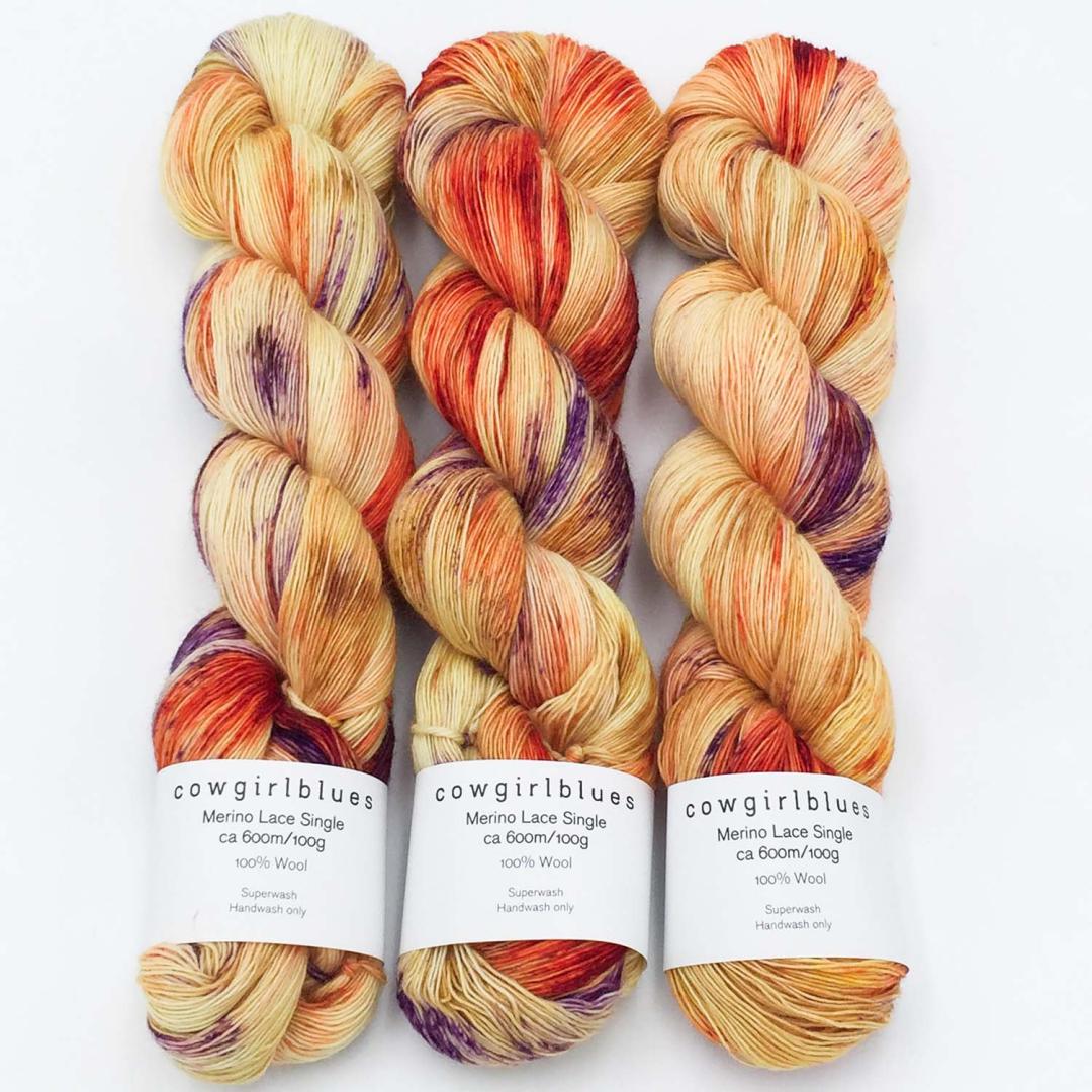 Merino SINGLE LACE gradient hand-dyed