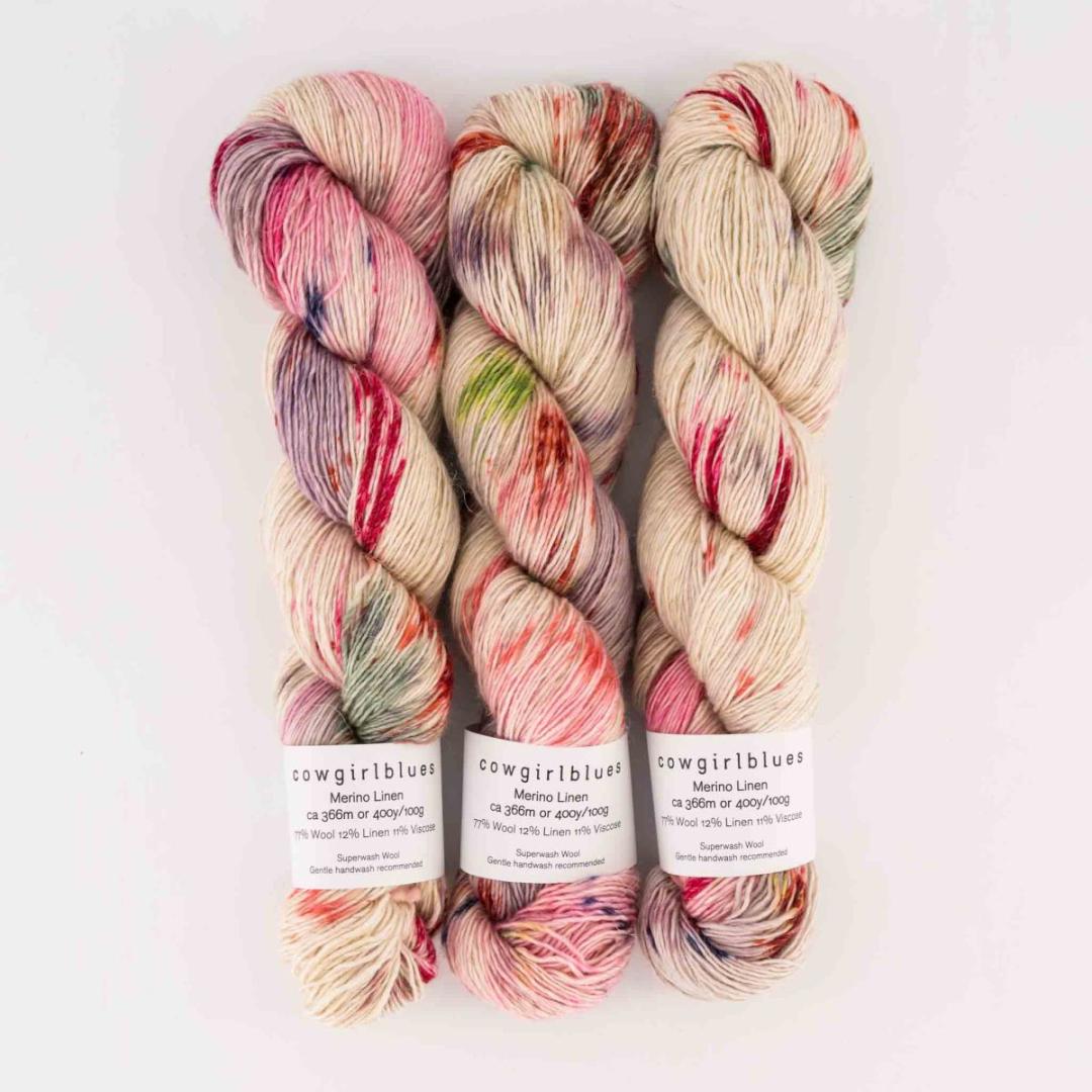 Merino Linen Farbverlauf handgefärbt