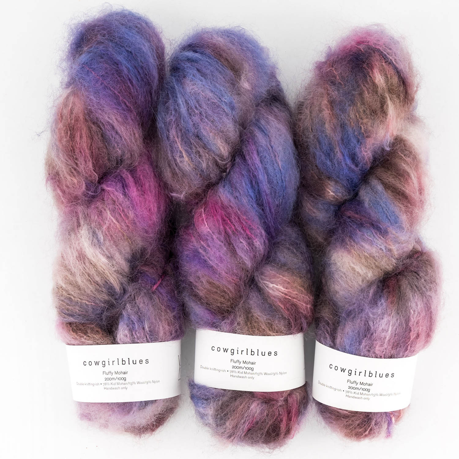 Fluffy mohair gradient hand-dyed