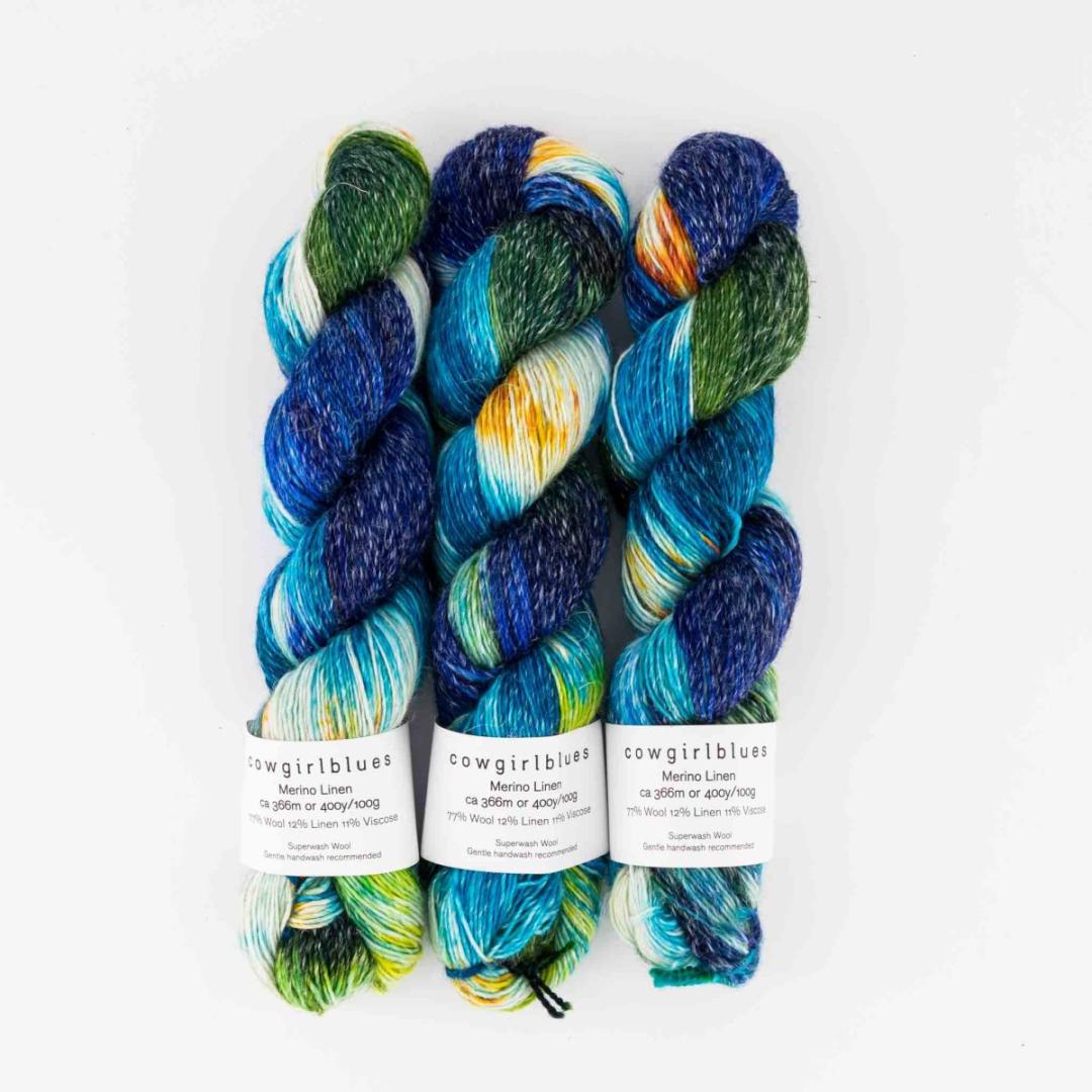 Merino Linen Farbverlauf handgefärbt