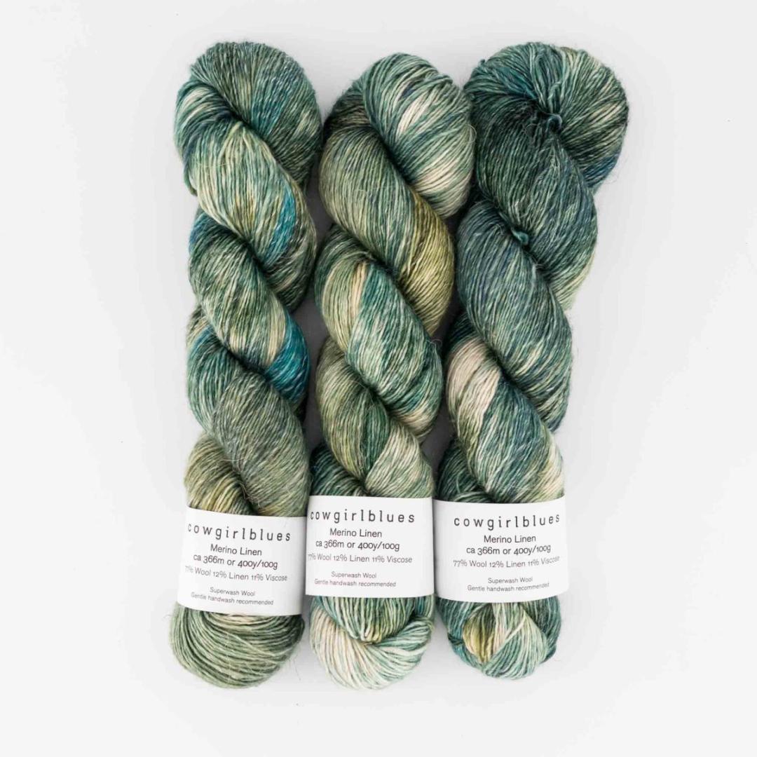 Merino Linen Farbverlauf handgefärbt