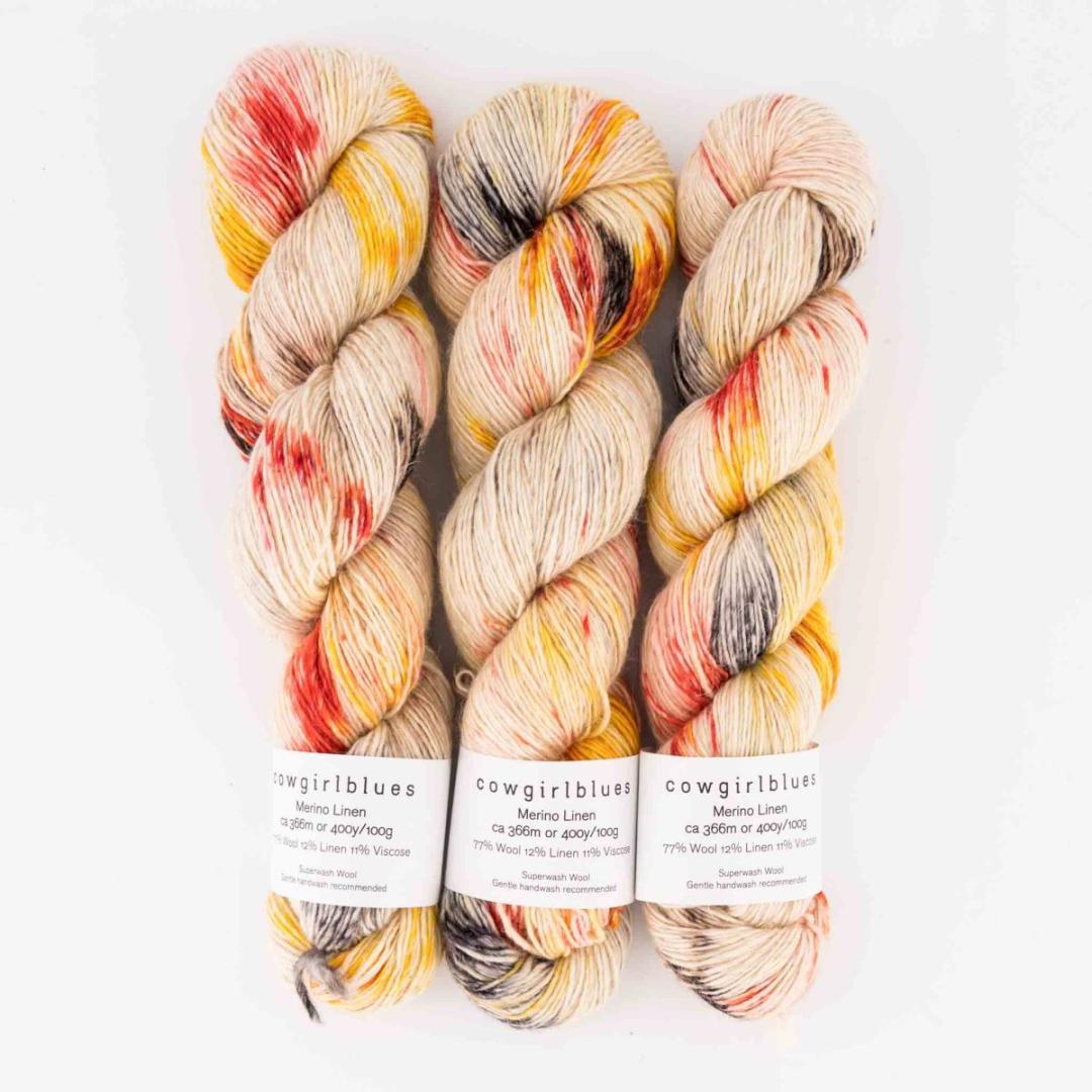 Merino Linen Farbverlauf handgefärbt