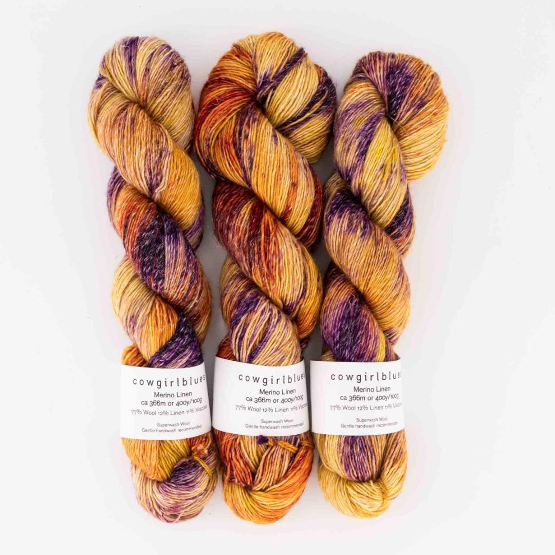 Merino Linen Farbverlauf handgefärbt