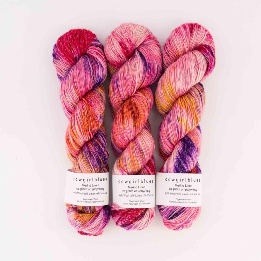 Merino Linen Farbverlauf handgefärbt