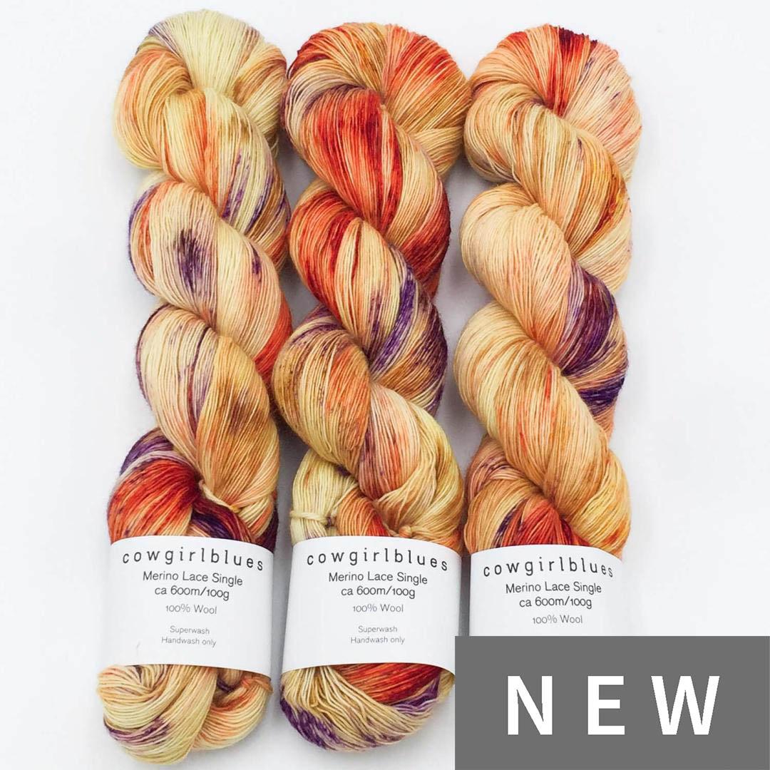 Merino SINGLE LACE Farbverlauf handgefärbt