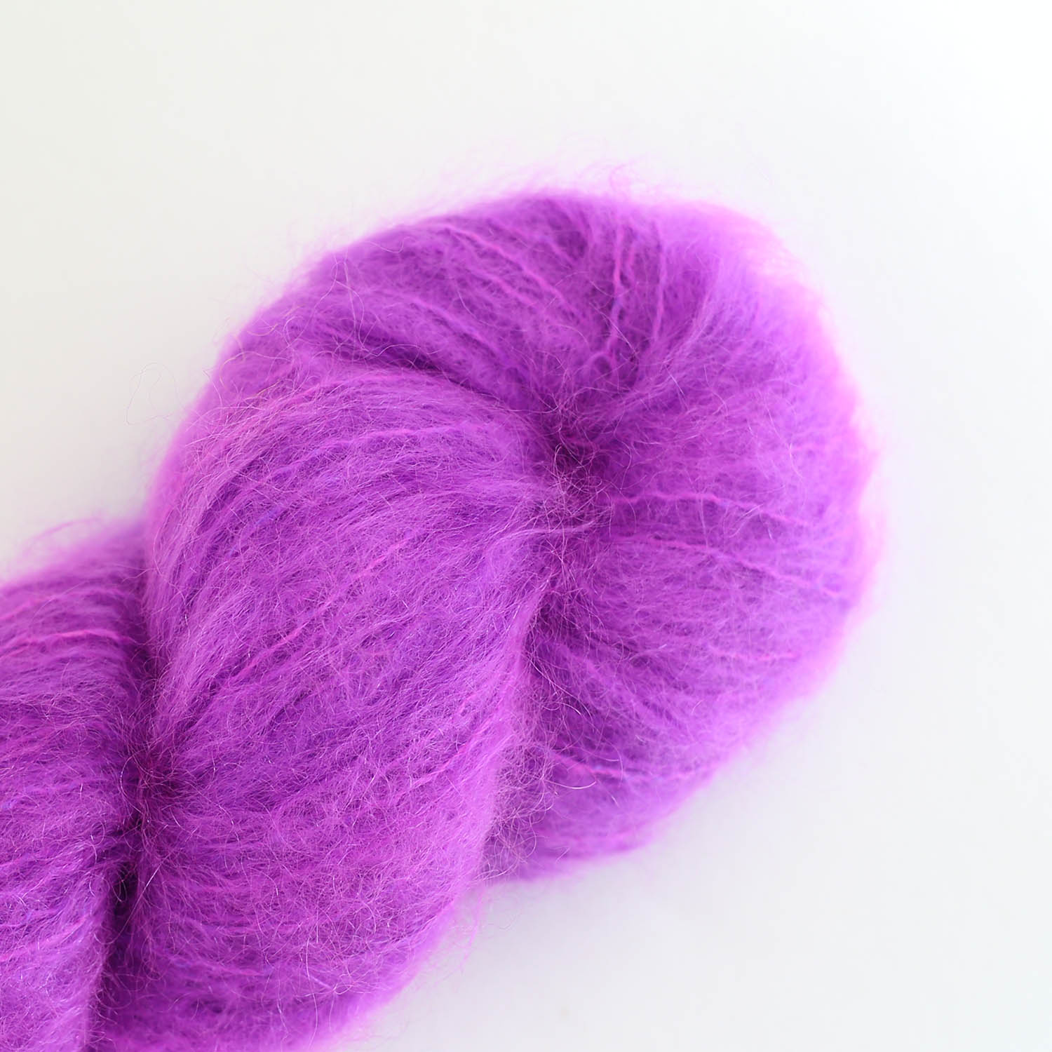 Fluffy mohair solids, hand-dyed