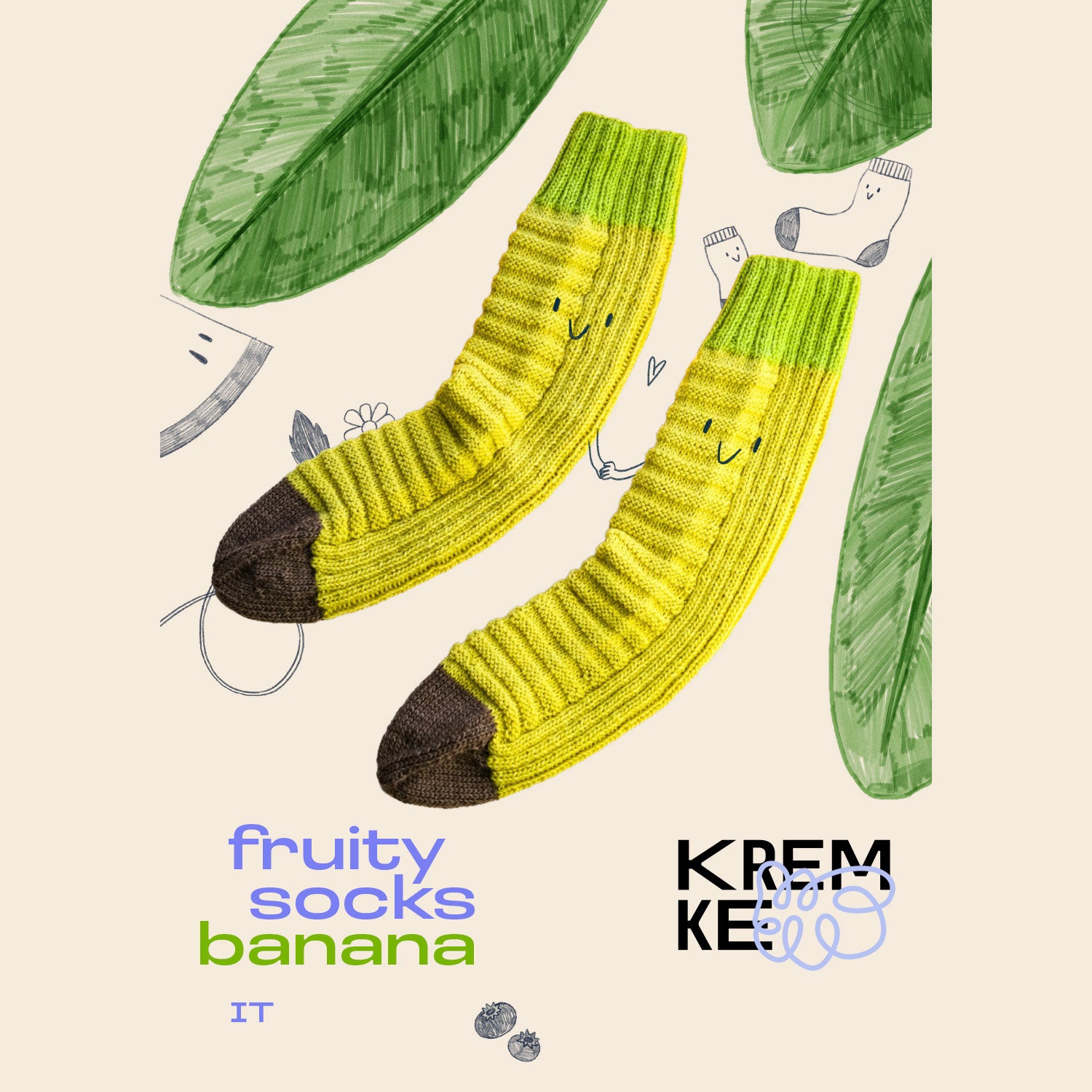 Anleitung Fruity Socks Banane