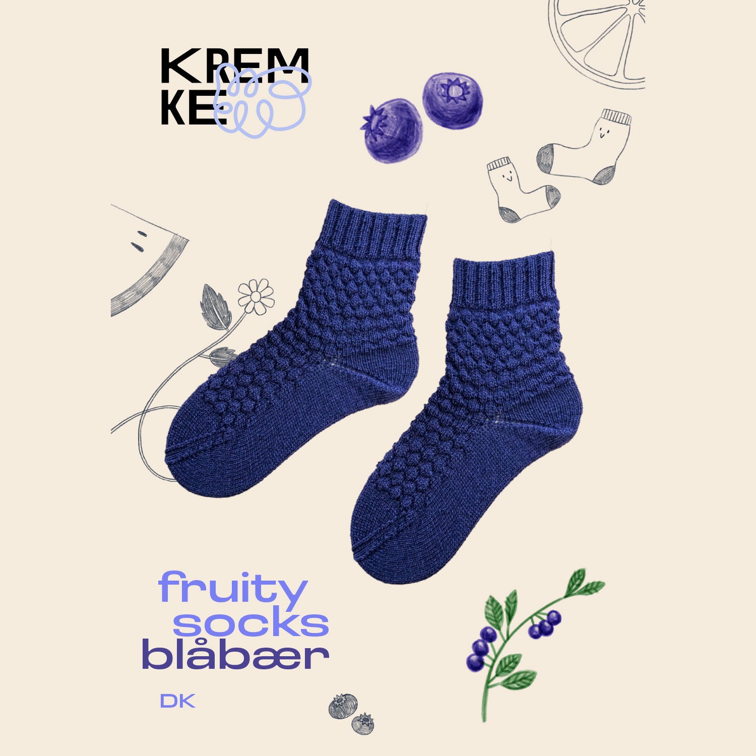 Anleitung Fruity Socks Blaubeere